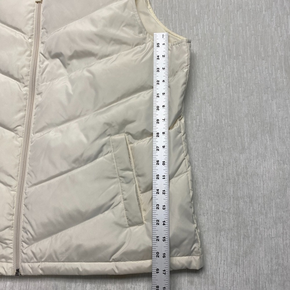 Lands' End Down Filled Puffer Vest Womens XL Cream Softshell Full Zip Outdoor - Picture 8 of 12